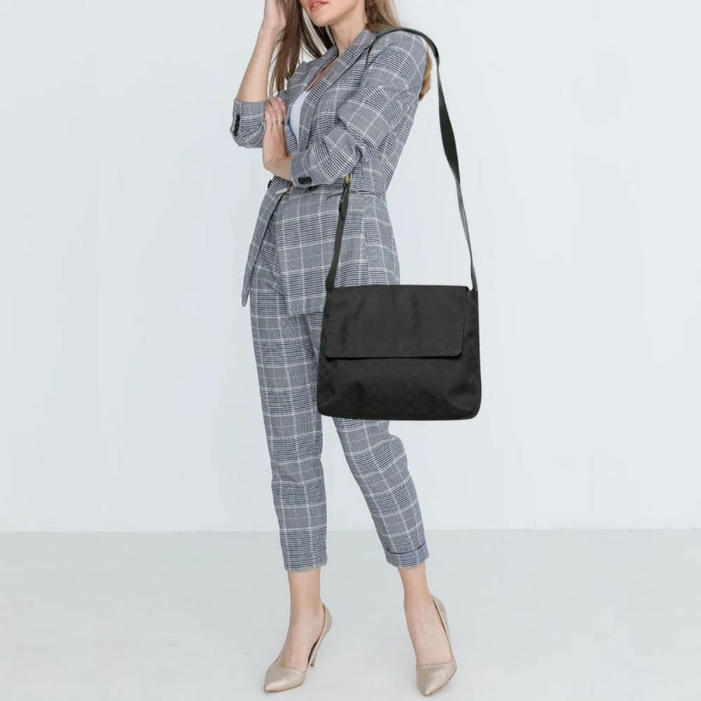 Gucci GG Nylon Messenger Bag Black